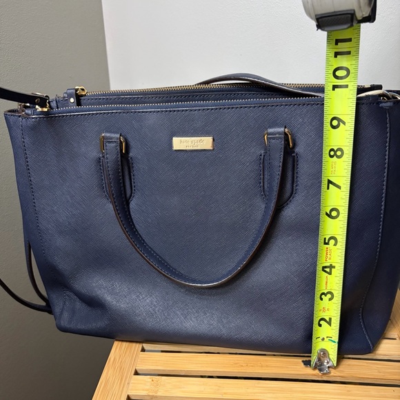 Kate Spade Navy Blue Leather Tote Bag - Picture 12 of 13